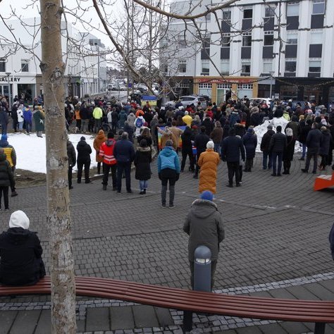 Samstöðufundur með úkraínsku þjóðinni vegna árásar Rússa á landið. Ljósmynd: Skapti Hallgrímsson.