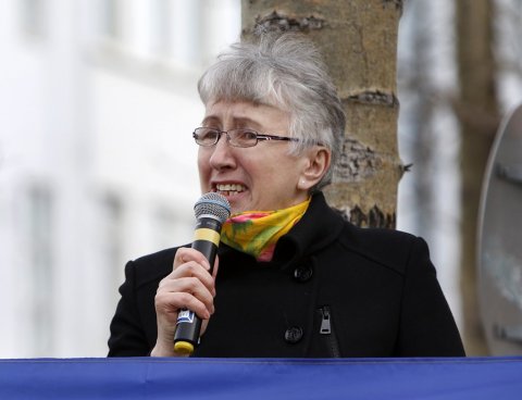 Samstöðufundur með úkraínsku þjóðinni vegna árásar Rússa á landið. Ljósmynd: Skapti Hallgrímsson.