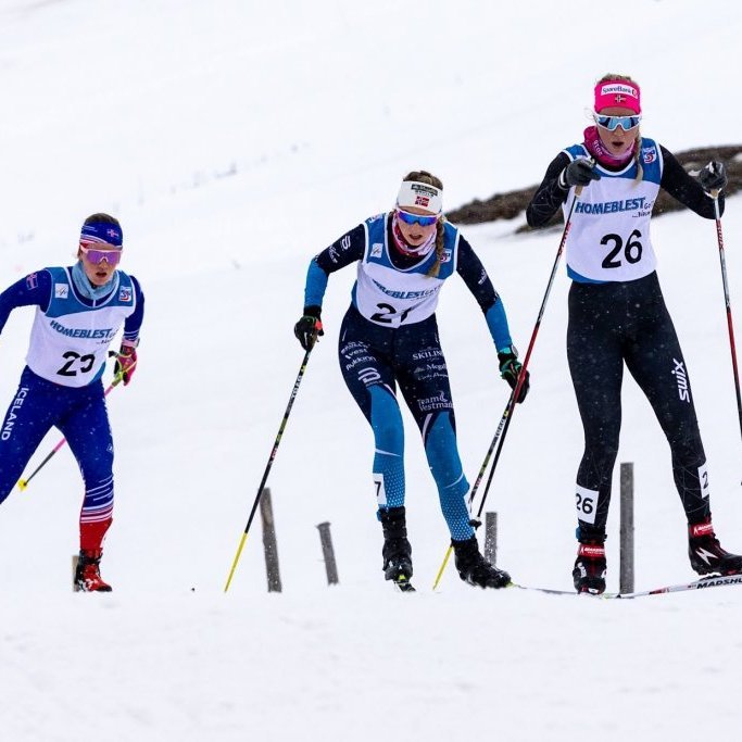 Gígja Björnsdóttir lengst til vinstri, Karoline Groetting frá Noregi og Martine Slokvik, einnig frá Noregi. – Ljósmynd: Ármann Hinrik ©