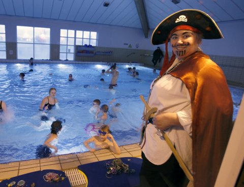 Dýrleif Skjóldal var vígaleg á sjóræningjadaginn