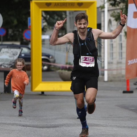 Halldór Hermann Jónsson sem varð annar í 43 km hlaupinu. Ljósmynd: Skapti Hallgrímsson