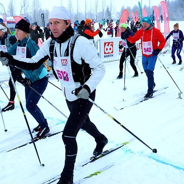 Fyrsta Súlur Vertical-skíðagangan, í Kjarnaskógi. Mynd: Skapti Hallgrímssonn, í Kjarnaskógi .