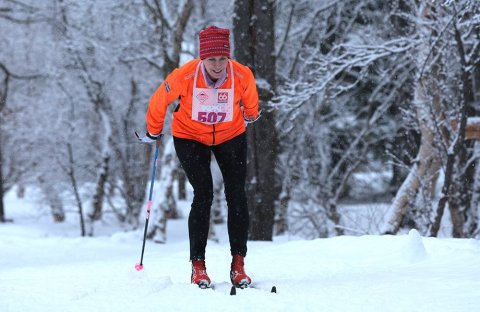 Fyrsta Súlur Vertical-skíðagangan, í Kjarnaskógi. Mynd: Skapti Hallgrímsson