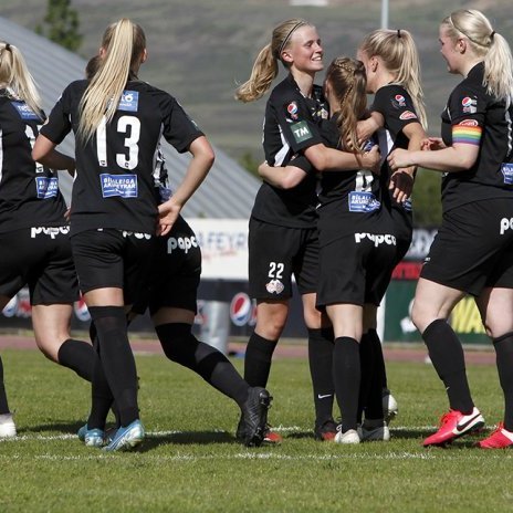 Þór/KA - ÍBV 4:0 í 2. umferð Pepsi Max deildarinnar, 20. júní 2020. Leikmenn Þórs/KA fagna marki. Ljósmynd: Skapti Hallgrímsson.