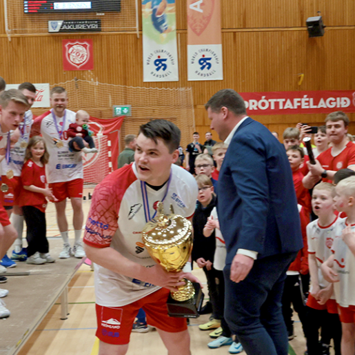 Þór - HK2 37:29 í lokaumferð Grill66 deildarinnar, næst efstu deildar Íslandsmótsins í handbolta. Þór sigrar þar með í deildinni og tryggir sér á ný sæti í efstu deild, Olísdeildinni. Mynd: Skapti Hallgrímsson