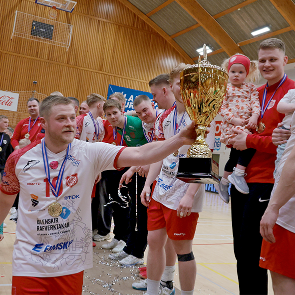 Þór - HK2 37:29 í lokaumferð Grill66 deildarinnar, næst efstu deildar Íslandsmótsins í handbolta. Þór sigrar þar með í deildinni og tryggir sér á ný sæti í efstu deild, Olísdeildinni. Mynd: Skapti Hallgrímsson