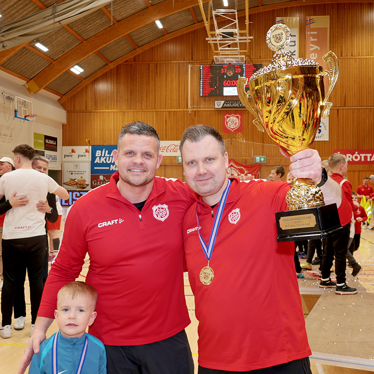 Þór - HK2 37:29 í lokaumferð Grill66 deildarinnar, næst efstu deildar Íslandsmótsins í handbolta. Þór sigrar þar með í deildinni og tryggir sér á ný sæti í efstu deild, Olísdeildinni. Mynd: Skapti Hallgrímsson