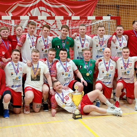 Þór - HK2 37:29 í lokaumferð Grill66 deildarinnar, næst efstu deildar Íslandsmótsins í handbolta. Þór sigrar þar með í deildinni og tryggir sér á ný sæti í efstu deild, Olísdeildinni. Mynd: Skapti Hallgrímsson