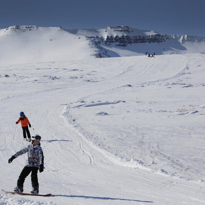 Á fleygiferð niður Heimþrána. Ljósmynd: Skapti Hallgrímsson.