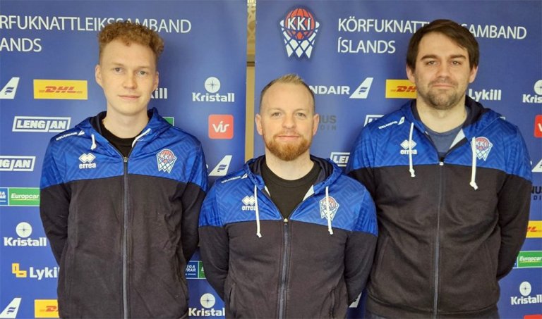 Daníel Andri Halldórsson, lengst til vinstri, Ólafur Jónas Sigurðsson og Emil Barja. Mynd: KKÍ