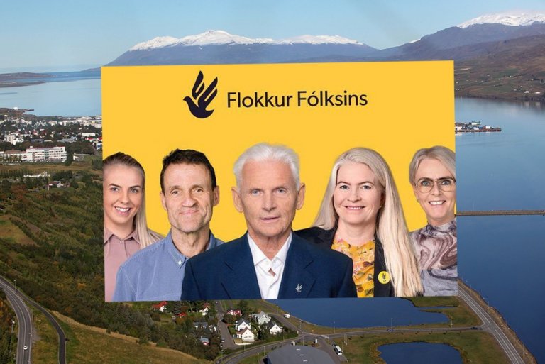 Forystufólk Flokks fólksins á Akureyri. Frá vinstri: Tinna Guðmundsdóttir, Jón Hjaltason, Brynjólfur…