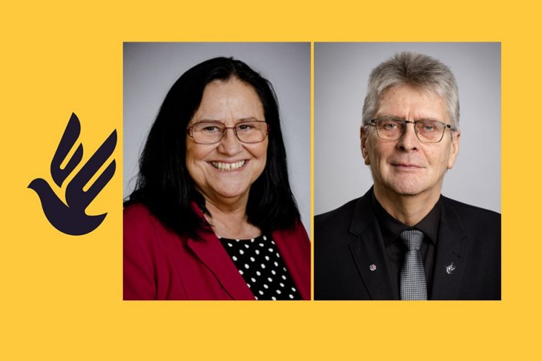 Inga Sæland formaður Flokks fólksins og Guðmundur Ingi Kristinsson varaformaður.